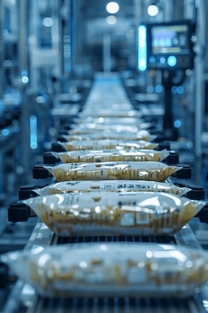 Промышленная линия упаковочного оборудования для фасовки и упаковки продукции